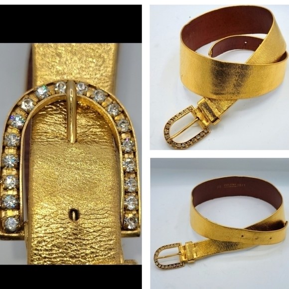 Vintage Gold Waist Best With Jeweled Buckle Size 26 - Picture 1 of 12